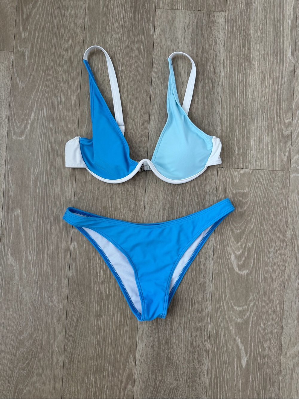 Two-Tone Blue Women's Bikini Set